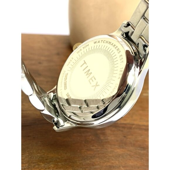 Timex Women\'s Watch TW2V23500 Quartz Silver Dial Two Tone Stainless Steel 36mm